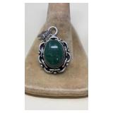STERLING & AVENTURINE QUARTZ PENDANT