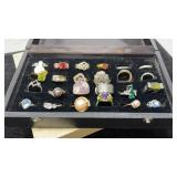 BOX OF ASST RINGS VARIOUS SIZES