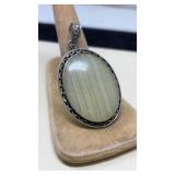SILVER RIMMED & NATURAL YELLOW CALCITE PENDANT