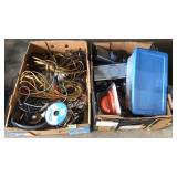2 FLATS OF ASST. CABLES, HARDWARE, PARTS, ETC