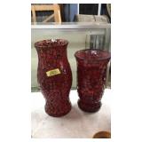 MOSAIC GLASS HURRICANE SHADE & VASE