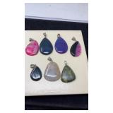 7 SEMI PRECIOUS STONE PENDANTS