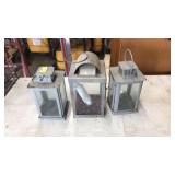 3 METAL CANDLE LANTERNS