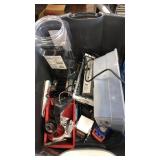 TOTE OF ASST. RADIO PARTS, HOME TROLLY, ETC