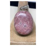 THULITE & STERLING PENDANT