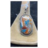TURQUOISE & SPINEY OYSTER SHELL PENDANT