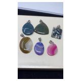 6 SEMI PRECIOUS STONE PENDANTS