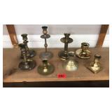 COLL OF ASST BRASS CANDLESTICKS