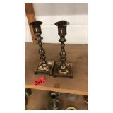 PAIR OF BRASS CANDLESTICK HOLDERS