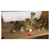 COLL OF ASST BRASS CANDLESTICKS