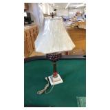 BOHEMIAN GLASS & MARBLE BASE TABLE LAMP