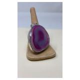 PURPLE AGATE & STERLING PENDANT
