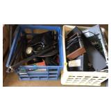 2 BOXES OF ASST. HARDWARE AND ELECTRONICS