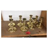 COLL OF ASST BRASS CANDLESTICKS