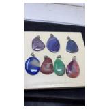 7 SEMI PRECIOUS STONE PENDANTS
