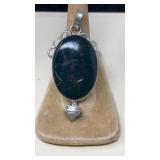 STERLING SILVER & BLOODSTONE PENDANT