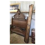 ANTQ. EASTLAKE STYLE CARVED HEADBOARD/FOOTBOARD