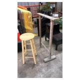 WOOD STOOL & WOOD RACK