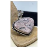 SILVER & RHODONITE PENDANT
