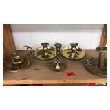 COLL OF ASST BRASS CANDLESTICKS