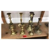 COLL OF ASST BRASS CANDLESTICKS