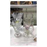 4 GLASS VASES
