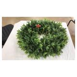 DECORATIVE FAUX GREEN WREATH