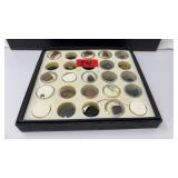 TRAY OF ASST SMALL SEMI PRECIOUS STONE PENDANTS