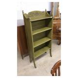 GREEN PAINTED BOOKSHELF W/PENCIL SHARPENER MOUNT