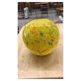 HAND BLOWN GLASS SPHERE SPECKLED VASE