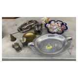 COLLECTION OF SILVERPLATE, ALLUMINUM & BRASS