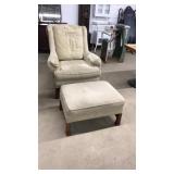 ARM CHAIR WITH MATCHING OTTOMAN