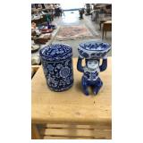 2 PC. BLUE & WHITE CHINA