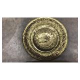 2 DECORATIVE EMBOSSED BRASS WALL PLATES