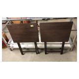 2 WOODEN TV TRAYS