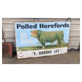 LARGE POLLED HEREFORDS METAL SIGN