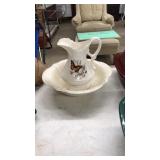 CERAMIC PITCHER AND BOWL