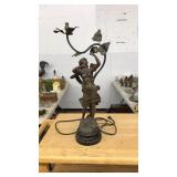 ART NOUVEAU BRONZE FINISHED LAMP