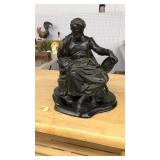 BRONZE FINISHED SEATED RENAISSANCE FIGURE