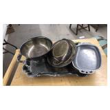 5 PC. ASST. SILVERPLATE: SERVING TRAY AND MISC