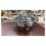PYREX CASSEROLE DISH W/STAINLESS COVER/LID