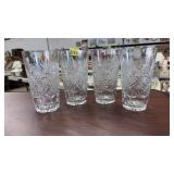 (4) CRYSTAL ETCHED GLASSES