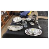 COLLECTION OF SILVER PLATE, PITCHERS, BOWLS ETC