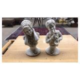 PAIR OF VNTG. BUST STATUES BY J.KENDRICK 1971