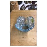 L.E SMITH CABBAGE LEAF GLASS BOWL