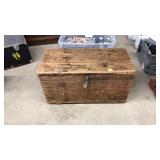 WOOD TRUNK AND CONTENTS