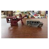 CAST IRON SCHOOL BUS & STEAM SHOVEL