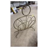 ANTQ. BRASS MAGAZINE RACK