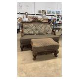 CONTEMP. LOVE SEAT WITH MATCHING OTTOMAN & PILLOWS