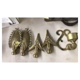 BRASS FINIALS & CANDLE STICK HOLDER